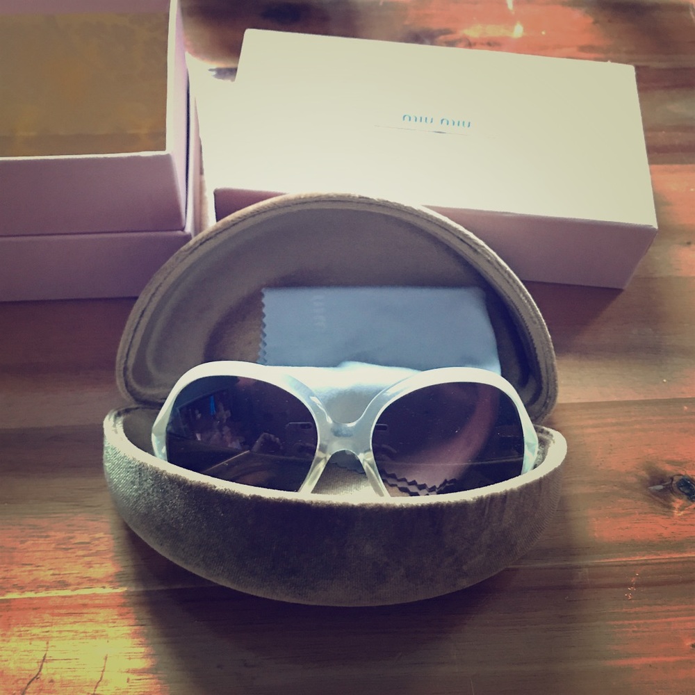 Miu Miu Oversized White Sunglasses